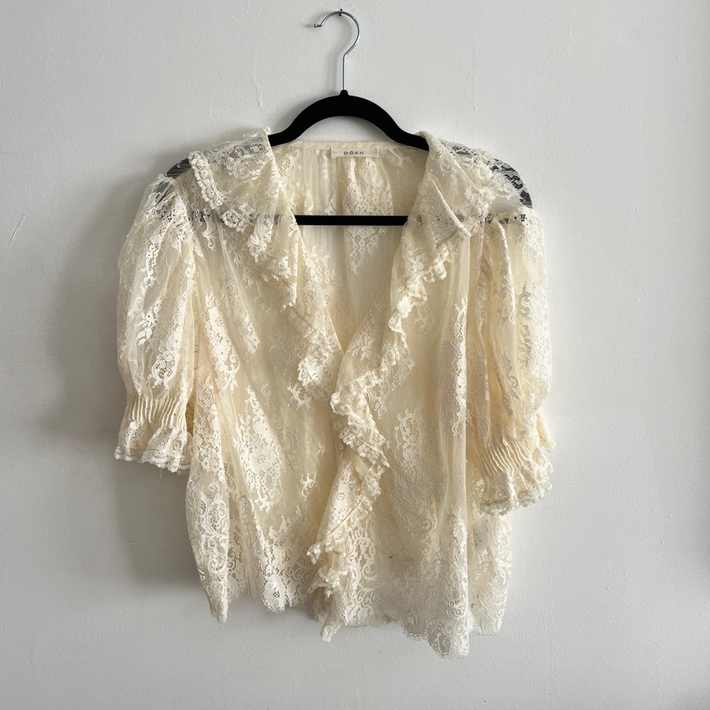 DOEN LACE HENRI TOP IN SEA SALT